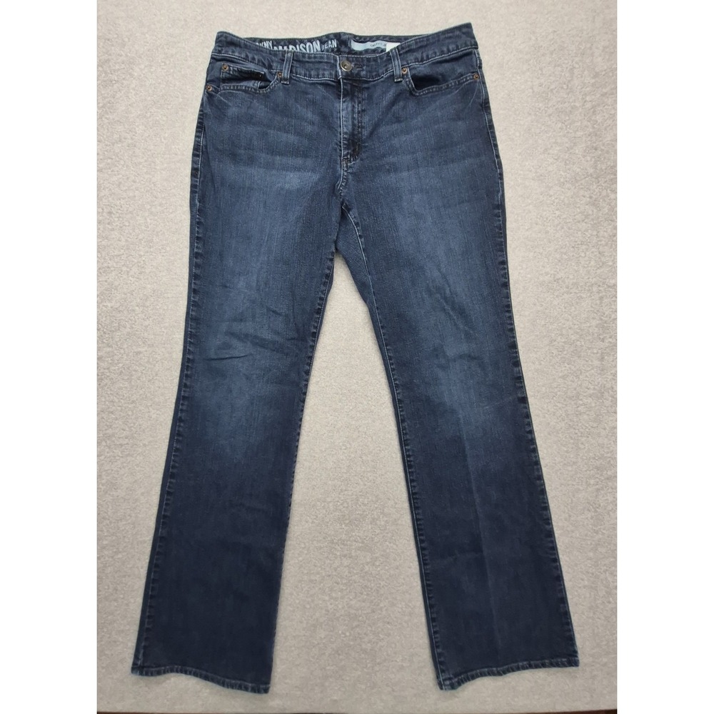 DKNY Jeans Womens 14 Blue Regular Madison Bootcut Denim Jeans Flap Pocket Medium